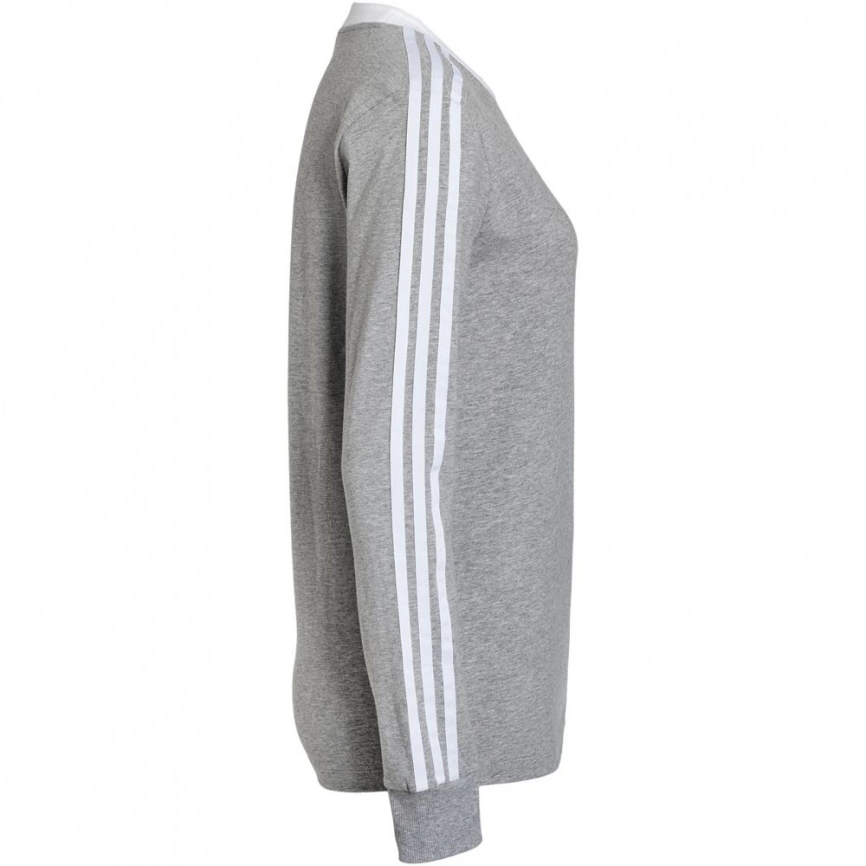 Футболка женская с длинным рукавом 3 Stripes LS, серый меланж, размер L фото 2