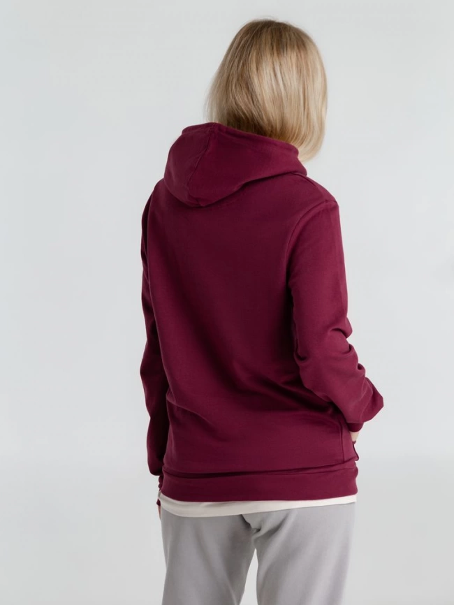 Толстовка с капюшоном унисекс Hoodie, бордовая, размер M фото 12