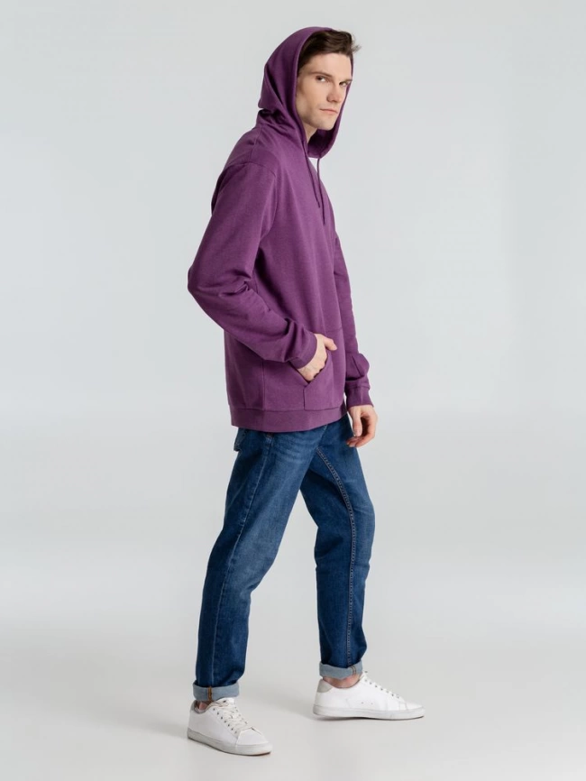 Толстовка с капюшоном унисекс Hoodie, фиолетовый меланж, размер XL фото 19