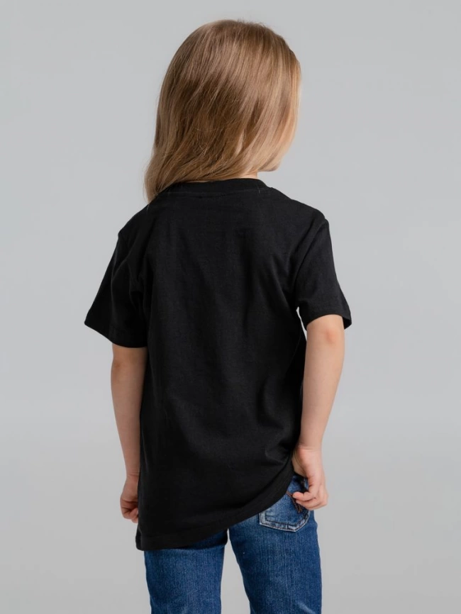 Футболка детская T-bolka Fit Kids черная, на рост 106-116 см (6 лет) фото 4