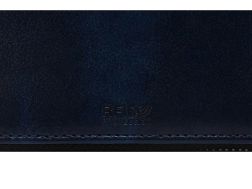 Бизнес-блокнот на молнии А5 Fabrizio с RFID защитой и ручкой, синий фото 10
