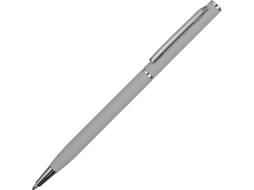 Ручка металлическая шариковая Атриум с покрытием софт-тач, серый фото 1