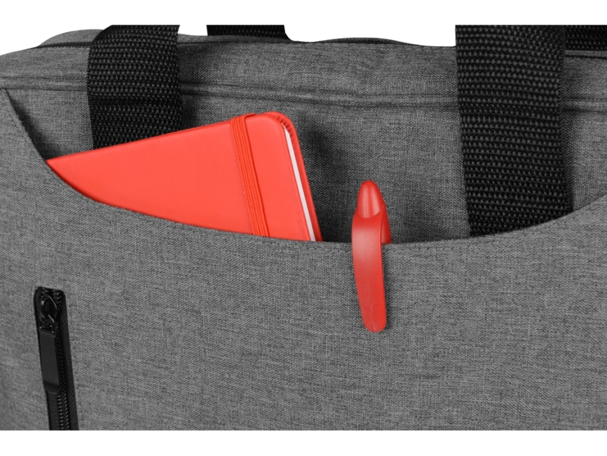 Сумка для ноутбука Wing с вертикальным наружным карманом, серый фото 3