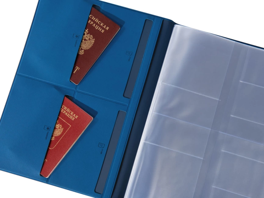 Органайзер Favor 2.0 для семейных документов на 4 комплекта документов, формат А4, синий фото 5