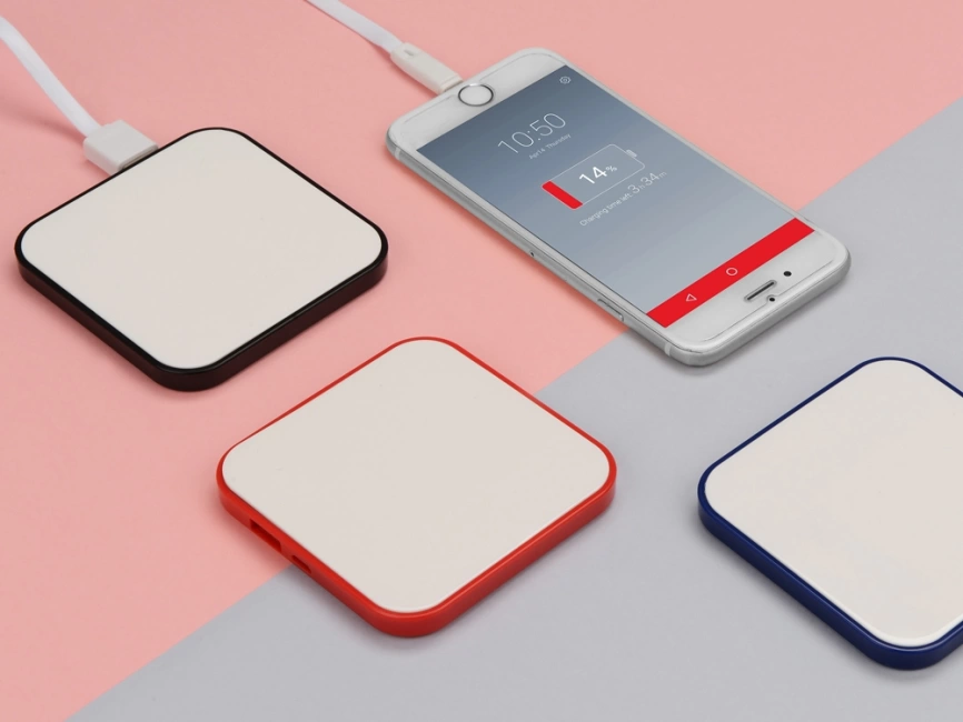 Портативное зарядное устройство (power bank) Квадрум, 2600 mAh, красный фото 9