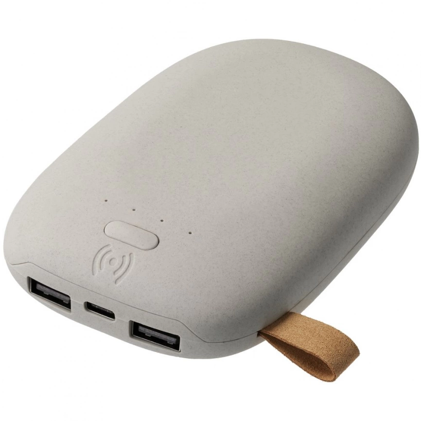 Аккумулятор с беспроводной зарядкой Pebble Wireless 9000 мАч, светло-серый фото 1