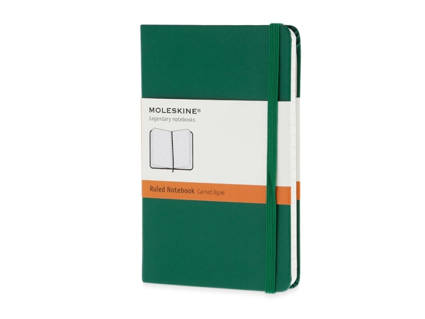 Записная книжка Moleskine Classic (в линейку) в твердой обложке, Pocket (9x14см), зеленый фото 1