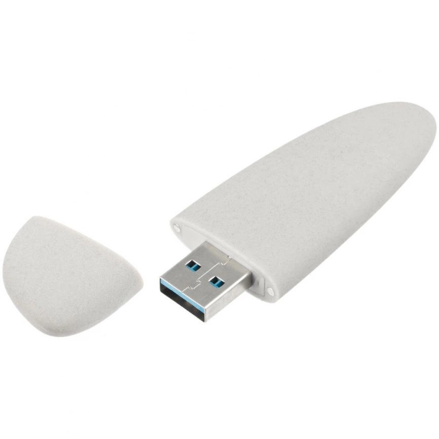 Флешка Pebble, светло-серая, USB 3.0, 16 Гб фото 2