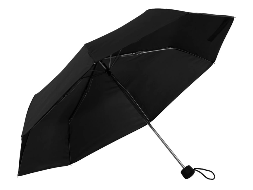 Зонт Picau из переработанного пластика в сумочке, черный фото 2