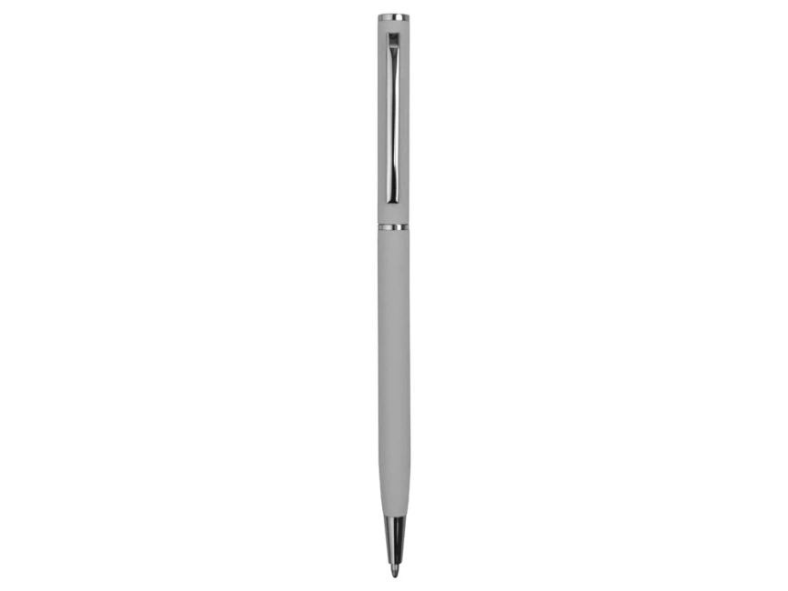 Ручка металлическая шариковая Атриум с покрытием софт-тач, серый фото 2
