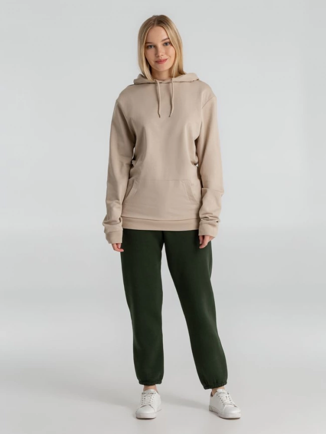 Толстовка с капюшоном унисекс Hoodie, бежевая, размер 3XL фото 16