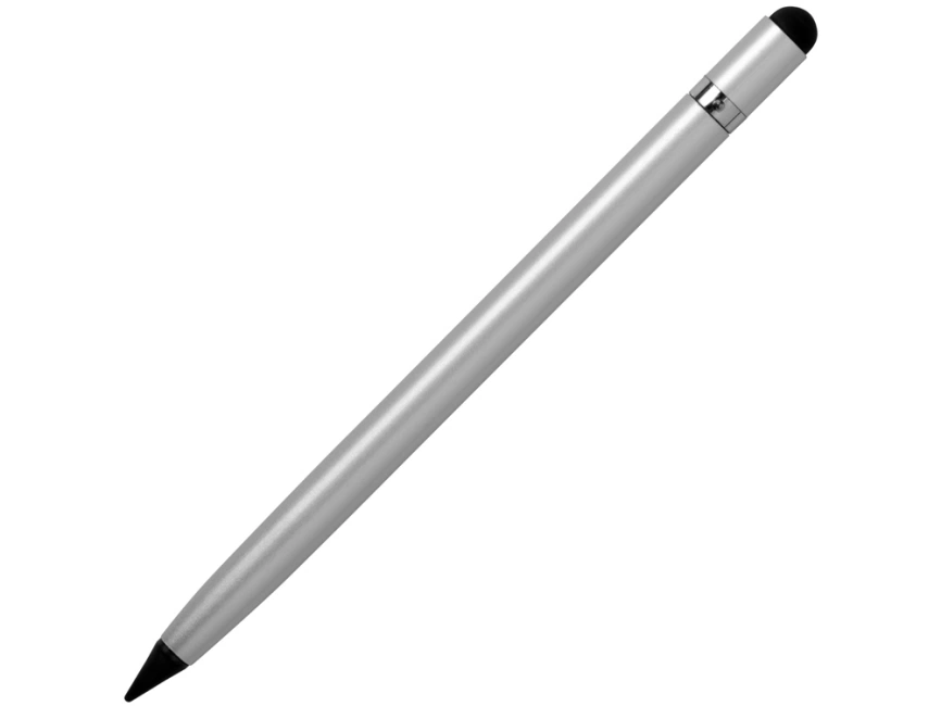 Вечный карандаш Eternal со стилусом и ластиком, серебристый фото 1