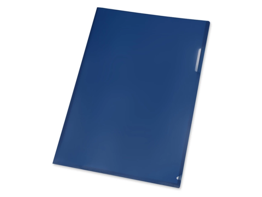 Папка- уголок, для формата А4, плотность 180 мкм, синий матовый фото 2