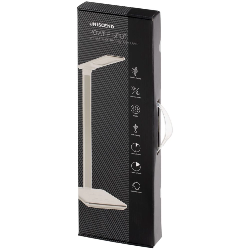 Настольная лампа с беспроводной зарядкой Power Spot, белая фото 14