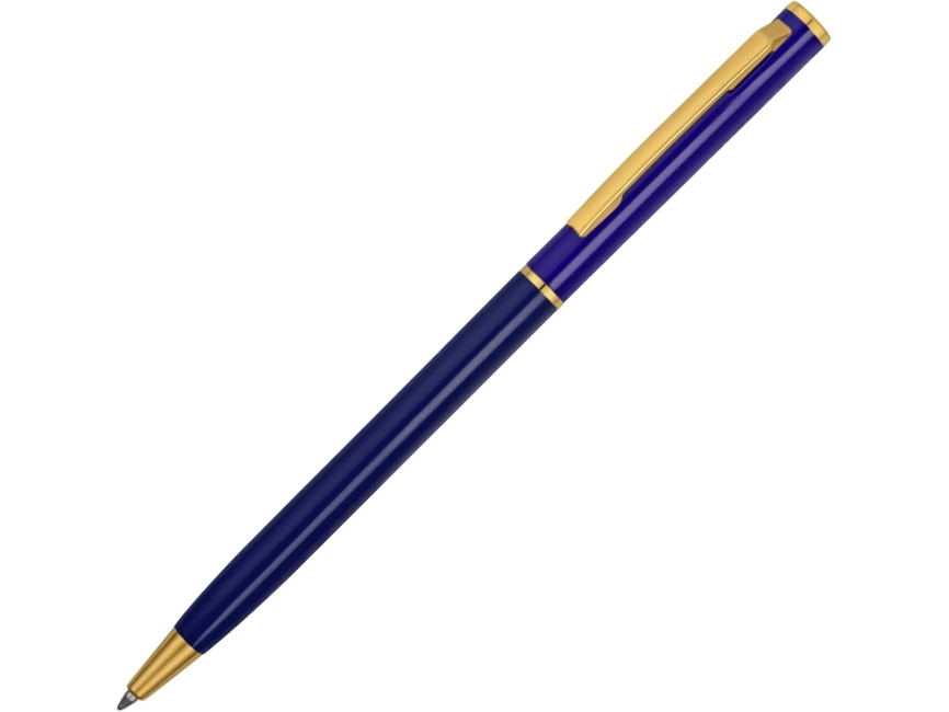 Ручка шариковая Жако с серебристой подложкой, темно-синий фото 1