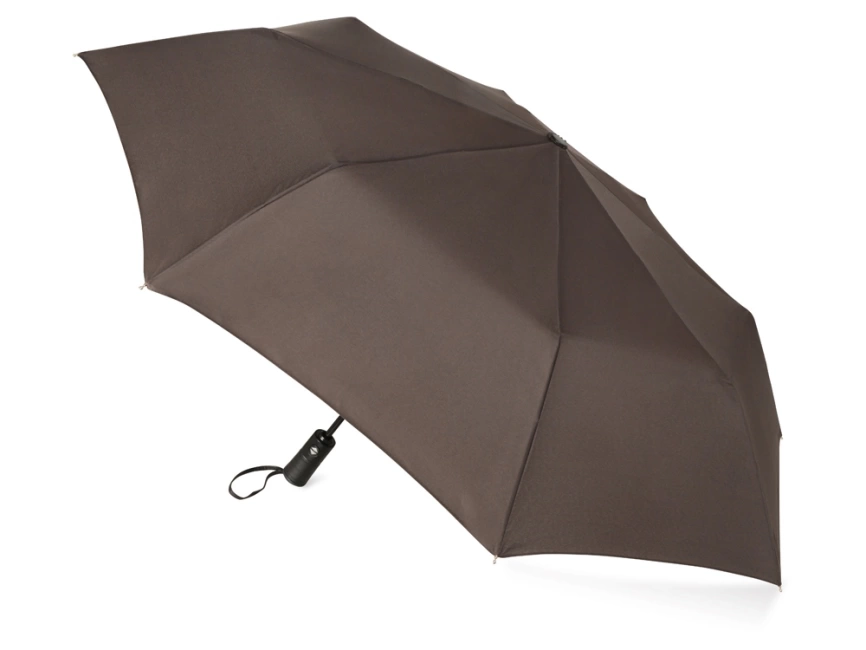 Зонт складной Ontario, автоматический, 3 сложения, с чехлом, коричневый фото 2