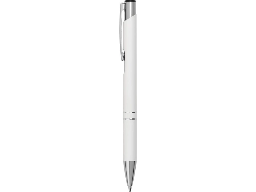 Ручка металлическая шариковая Legend Gum софт-тач, белый фото 3