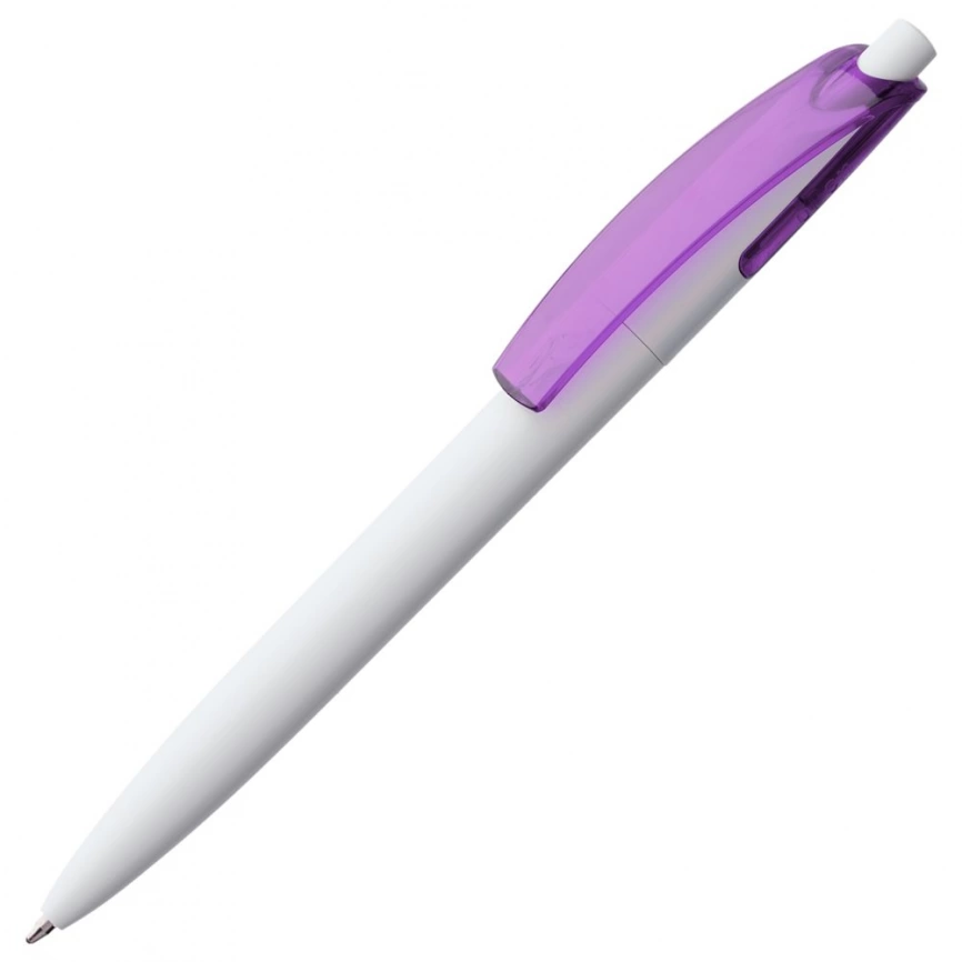 Ручка шариковая Bento, белая с фиолетовым фото 1