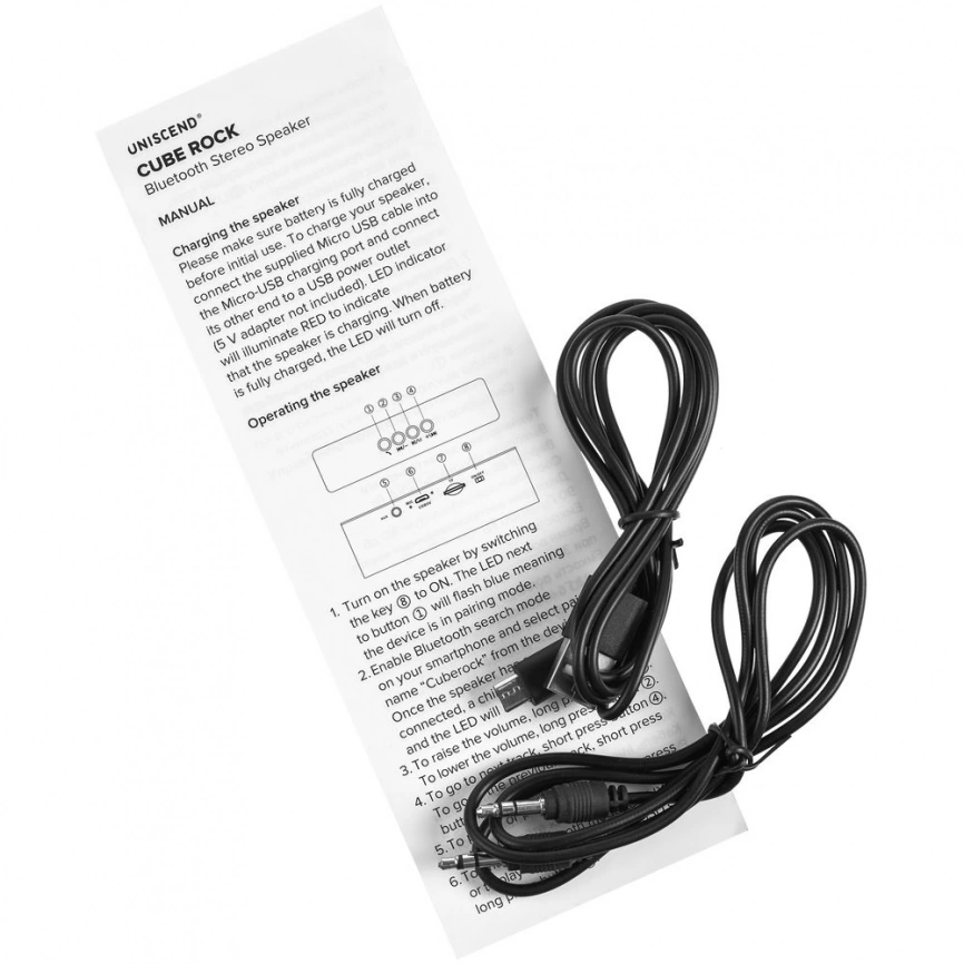 Беспроводная стереоколонка Uniscend Cube Rock, темно-серая фото 8