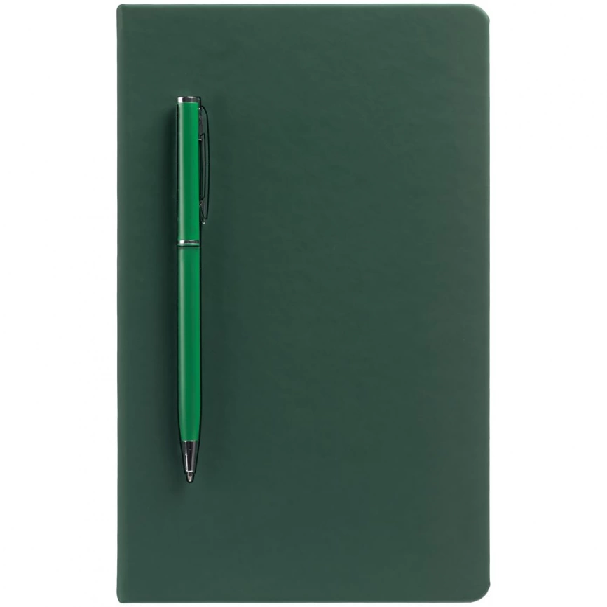 Ежедневник Magnet Shall с ручкой, зеленый фото 2