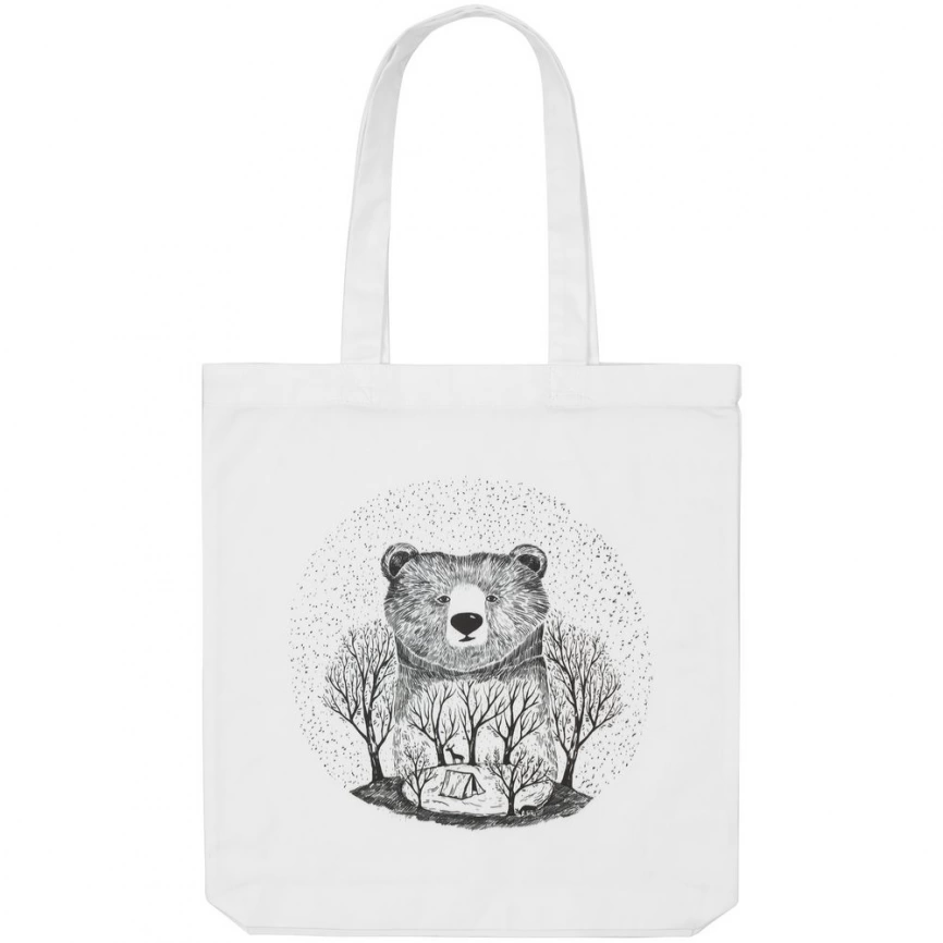 Холщовая сумка Bear, молочно-белая фото 2