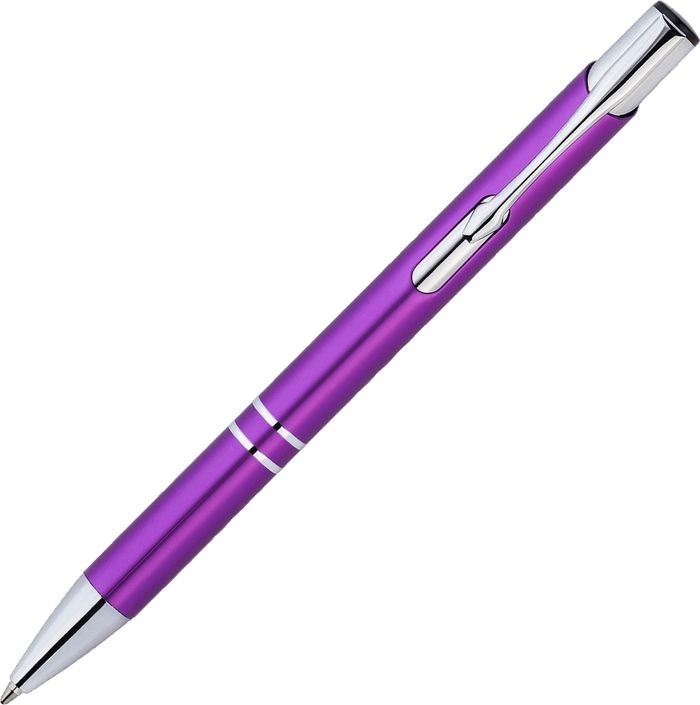 Ручка металлическая KOSKO, фиолетовая с серебристым фото 3