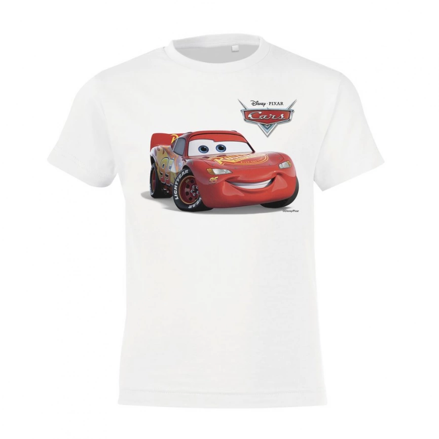 Футболка детская Lightning McQueen, белая, на рост 118-128 см (8 лет) фото 2