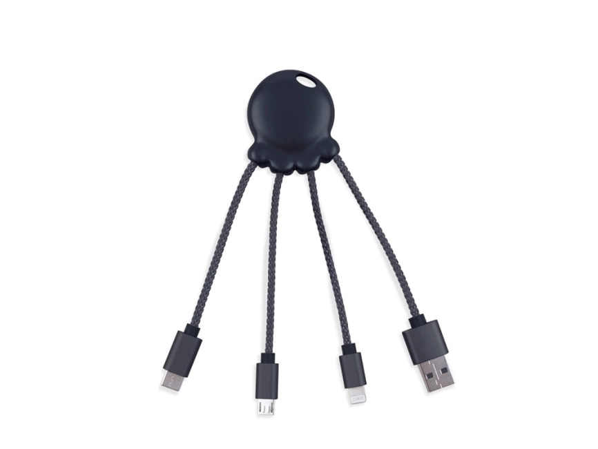 Зарядный кабель Octopus Light с подсветкой логотипа, черный фото 2