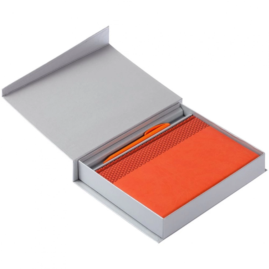 Коробка Duo под ежедневник и ручку, серая фото 4