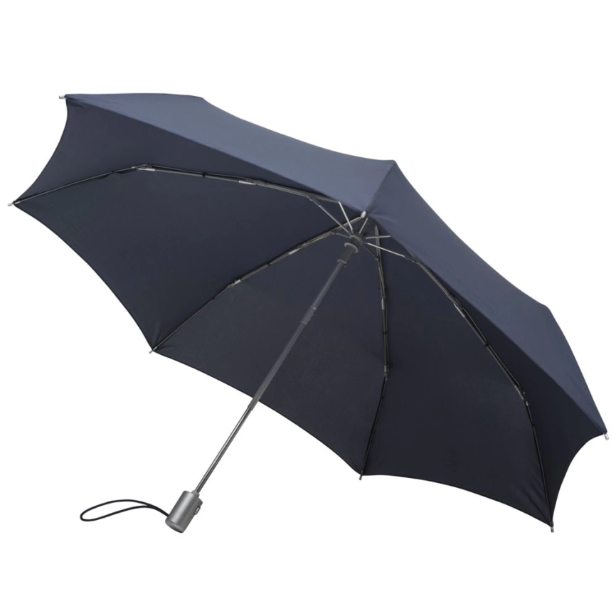 Складной зонт Alu Drop S, 3 сложения, 7 спиц, автомат, синий фото 2