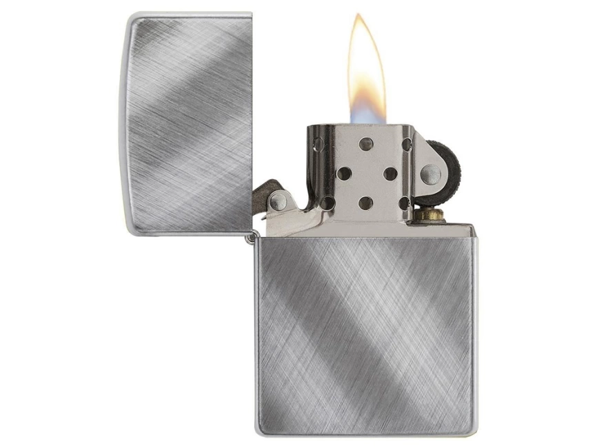 Зажигалка ZIPPO Classic с покрытием Brushed Chrome, латунь/сталь, серебристая, матовая, 38x13x57 мм фото 2