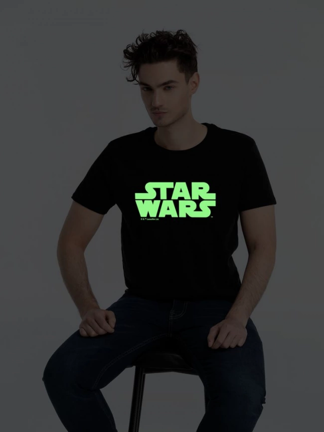 Футболка Star Wars Glow со светящимся принтом, черная, размер L фото 4