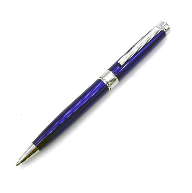 Ручка шариковая глянцевая Diplomat металлическая, темно-синяя/серебро фото 1