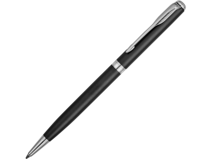 Ручка шариковая тонкая Parker модель Sonnet Matte Black СT в футляре фото 1