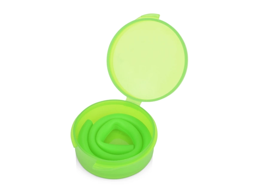 Силиконовая трубочка Fresh в пластиковом кейсе, зеленое яблоко фото 1