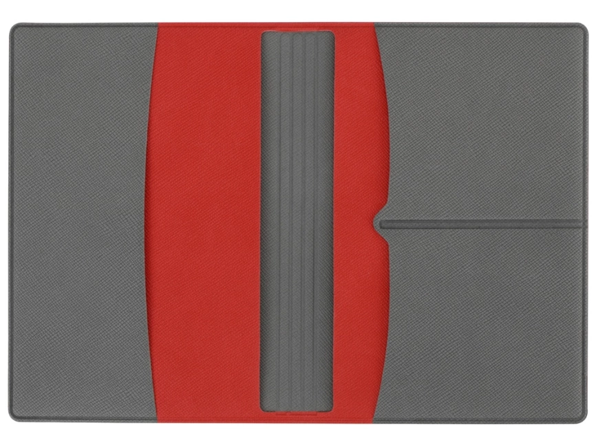 Обложка для паспорта с RFID защитой отделений для пластиковых карт Favor, красная/серая фото 5