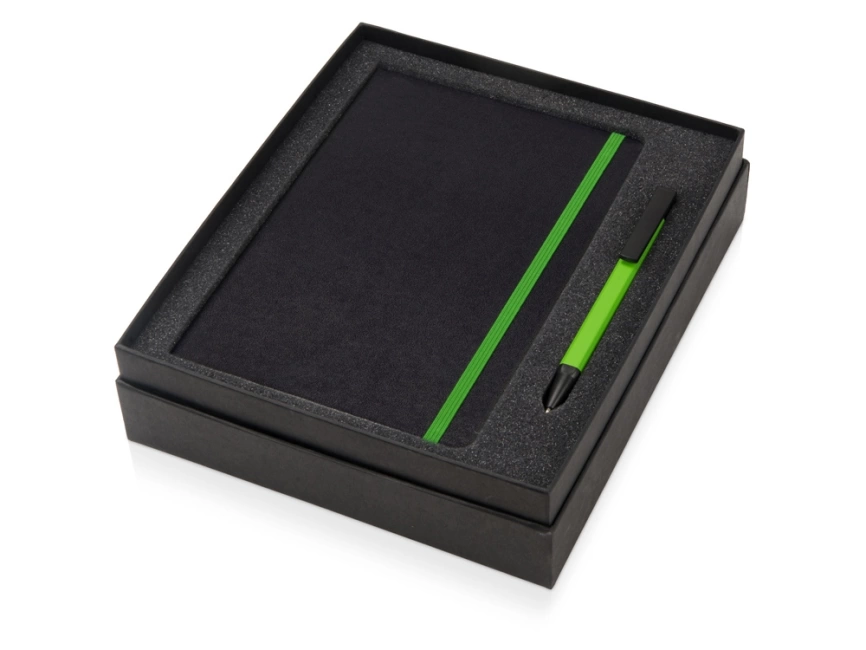 Подарочный набор Jacque с ручкой-подставкой и блокнотом А5, зеленое яблоко фото 2
