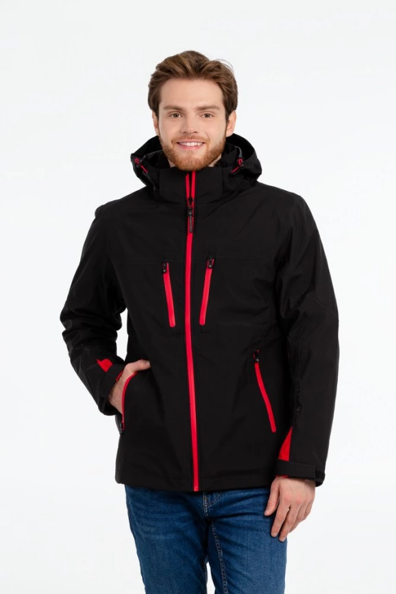 Куртка-трансформер мужская Matrix черная с красным, размер XL фото 10