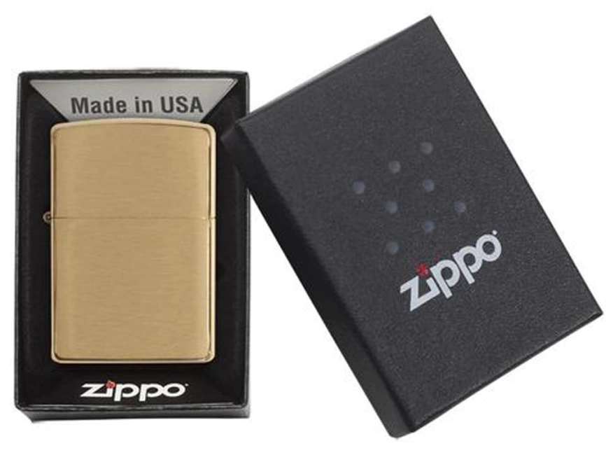 Зажигалка ZIPPO с покрытием Brushed Brass, латунь/сталь, золотистая, матовая, 38x13x57 мм фото 4