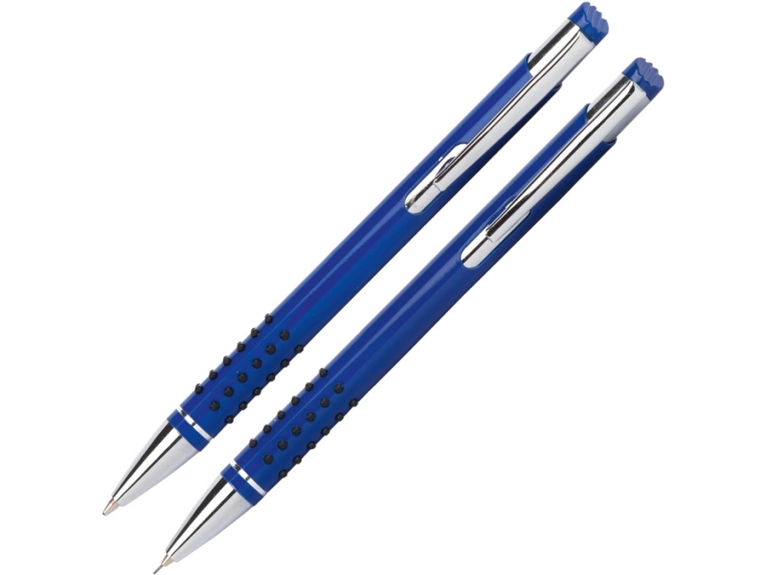 Набор Онтарио: ручка шариковая, карандаш механический, синий/серебристый фото 1