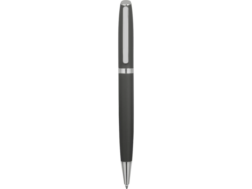Ручка металлическая шариковая Flow soft-touch, серый/серебристый фото 2