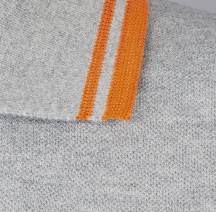 Рубашка поло женская Pasadena Women 200 с контрастной отделкой, серый меланж/оранжевый, размер M фото 4