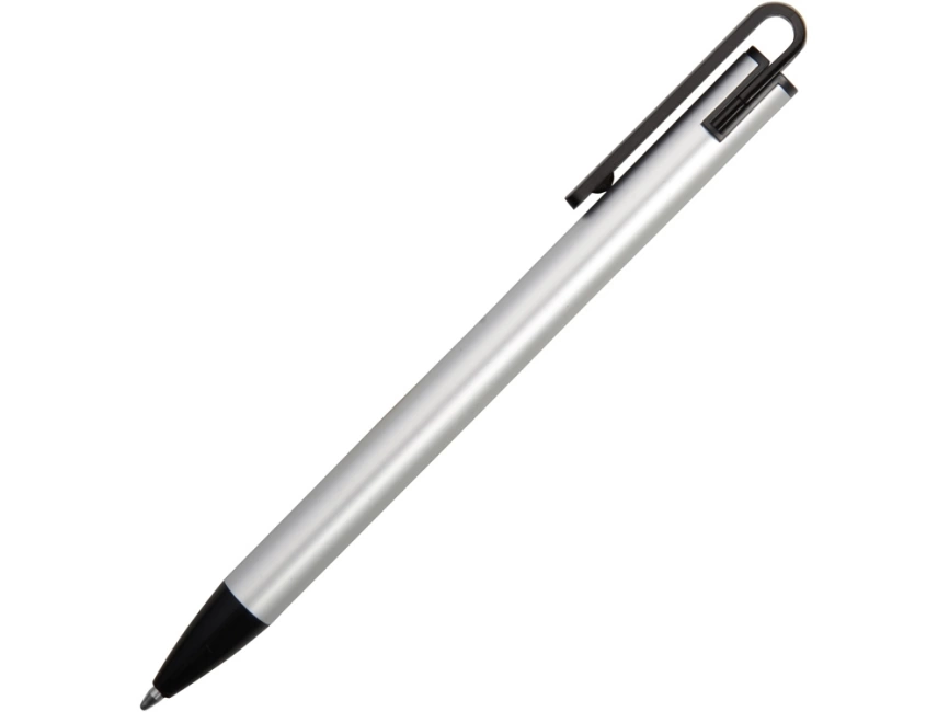 Ручка металлическая шариковая Loop, серебристый/черный фото 3