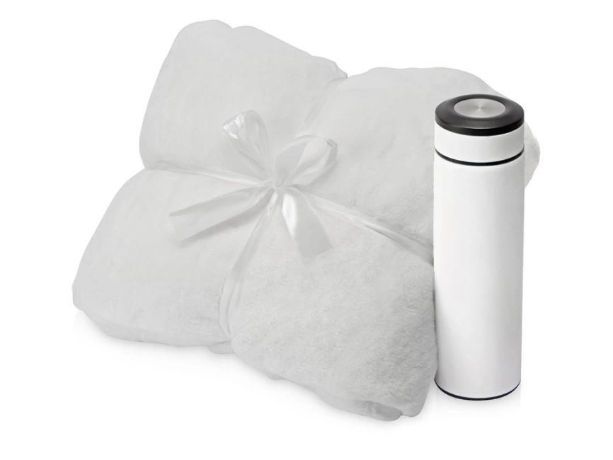 Подарочный набор с пледом, термосом Cozy hygge, белый фото 1