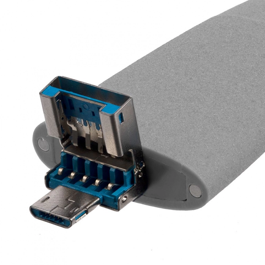 Флешка Pebble Universal, USB 3.0, серая, 64 Гб фото 6