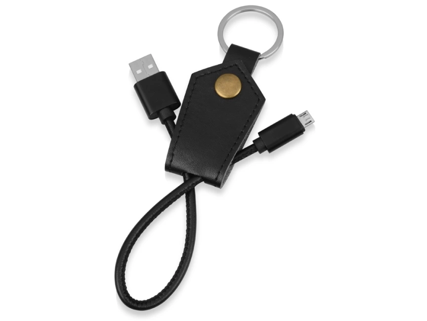 Кабель-брелок USB-MicroUSB Pelle, черный фото 1