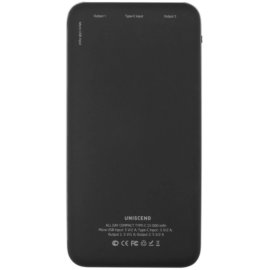 Внешний аккумулятор Uniscend All Day Compact Type-C 15000 мAч, черный фото 3