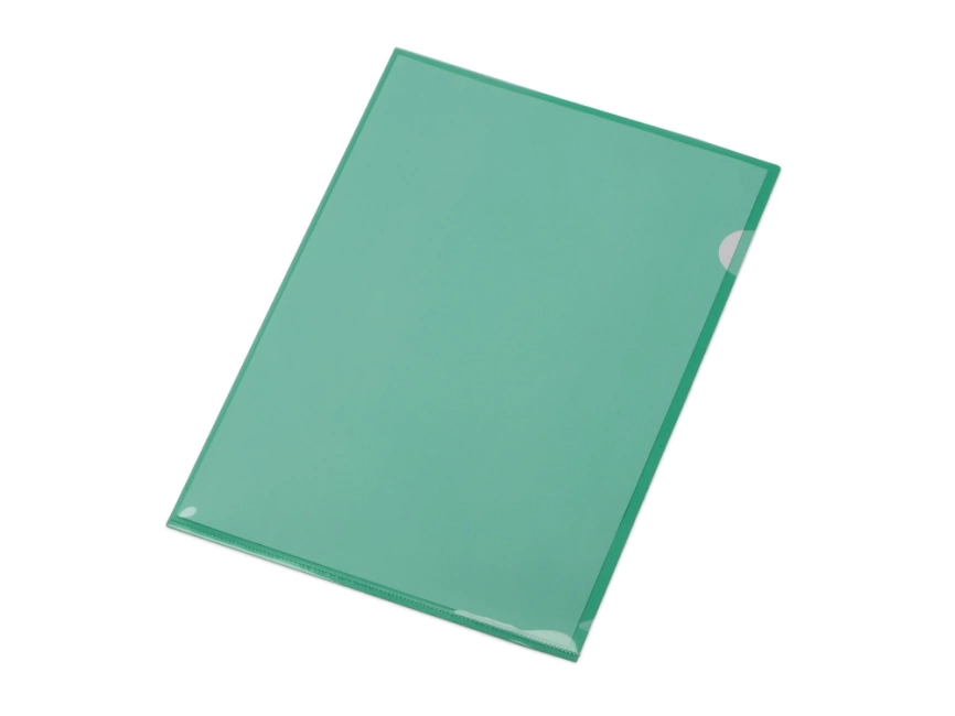 Папка-уголок прозрачный формата А4  0,18 мм, зеленый глянцевый фото 2