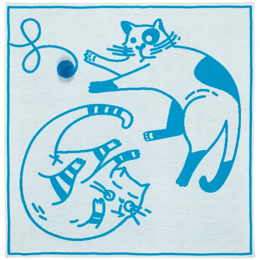 Детский плед Tender. Cats, белый с бирюзовым фото 5