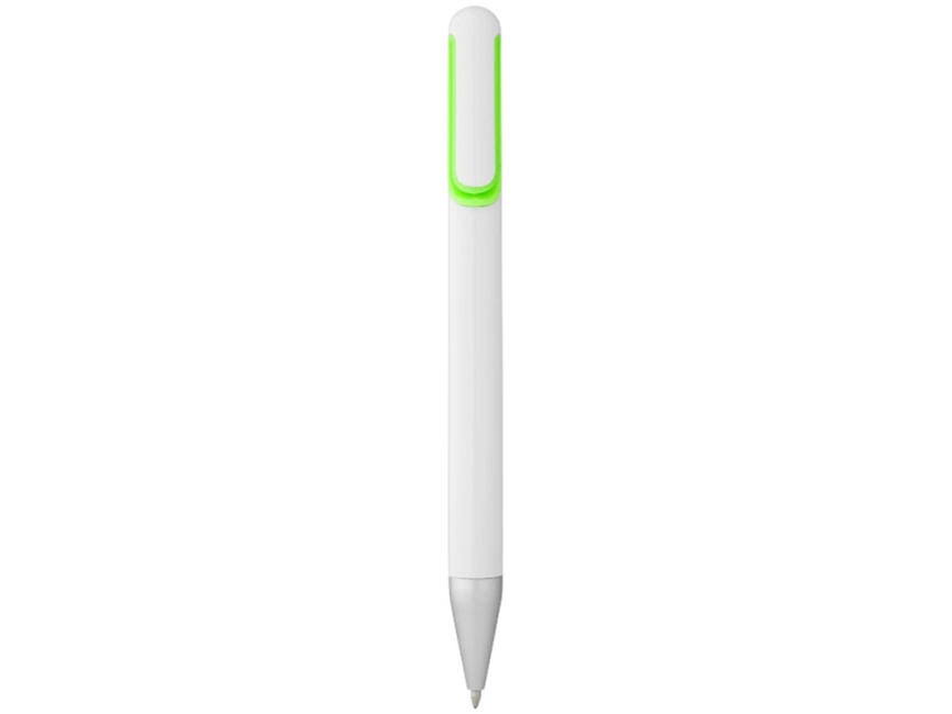 Ручка шариковая Nassau, белая с зеленое яблоко фото 2